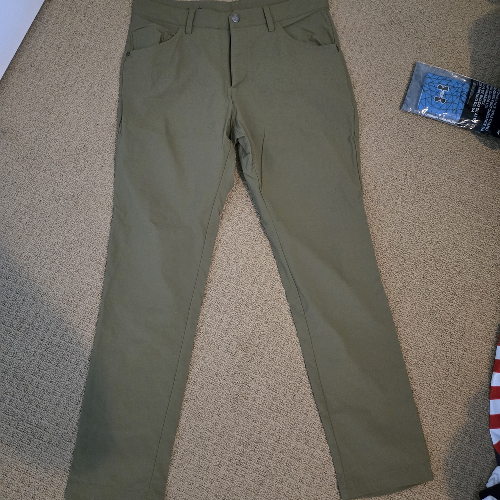 Adidas Men's Olive Green Pants Golf Or Casual